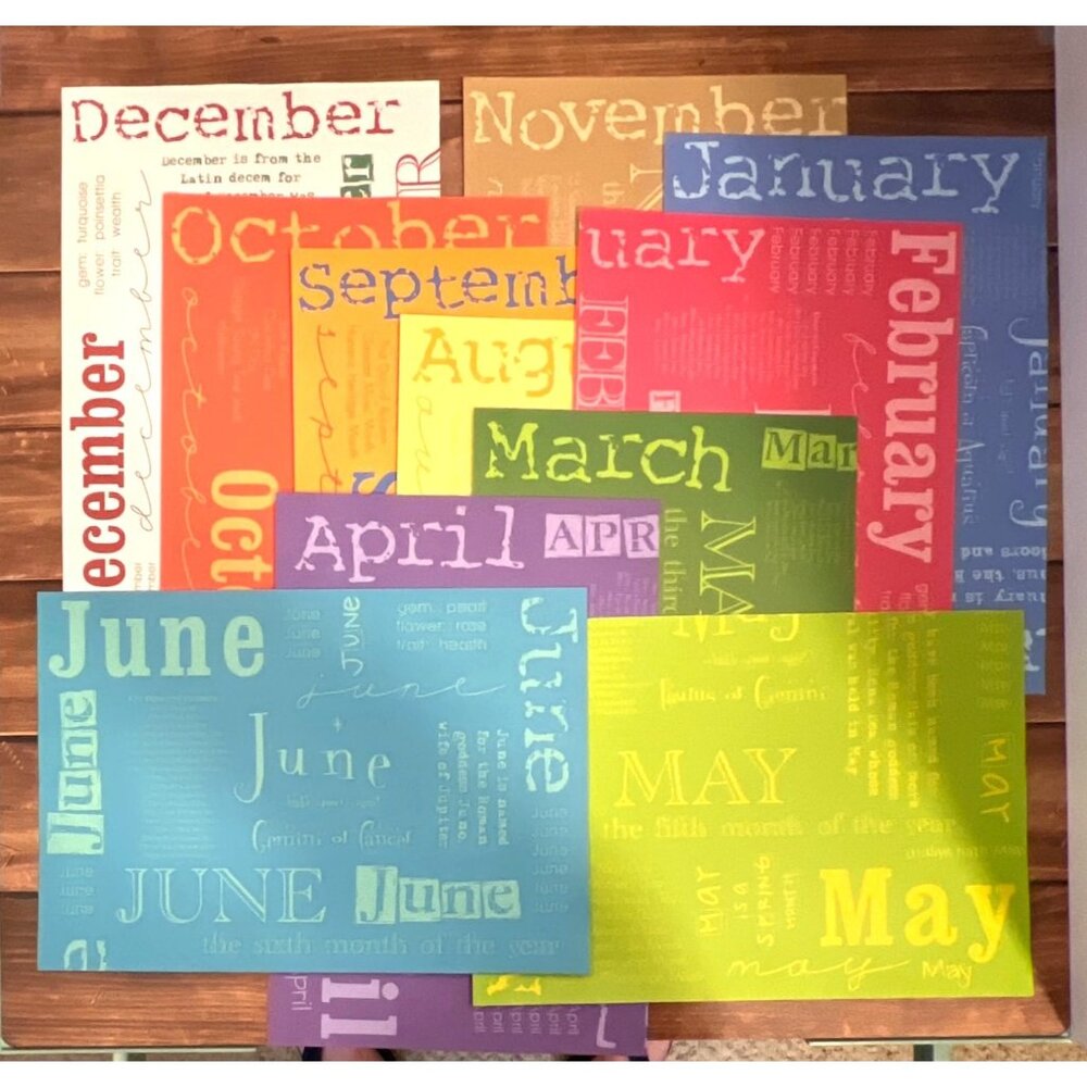 IT TAKES TWO Scrapbook Paper Months theme Typography Art Prints With Zodiac Sign